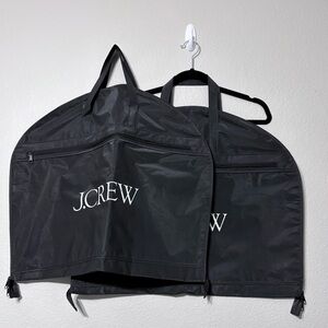 J.Crew Set/2 Black Water Resistant Garment Bags w Large Front Zip.